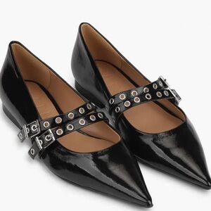 GANNI Pointed Toe Mary Jane Flat